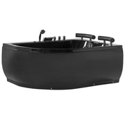 Vasca Idromassaggio Nero Sanitario Acrilico Illuminato a LED Curvo versione sinistra Doppia 158 x 113 cm