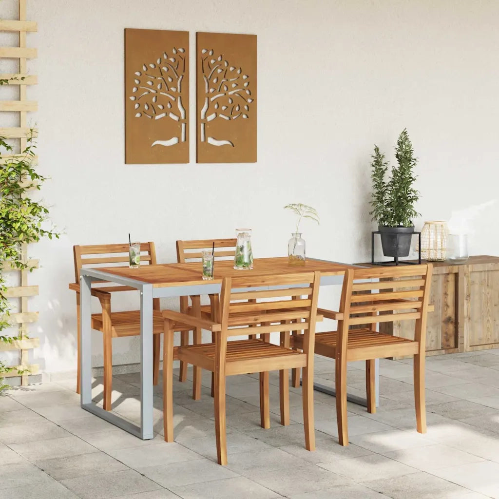 Tavolo da Giardino Grigio 140 x 80 x 75 cm 4010602
