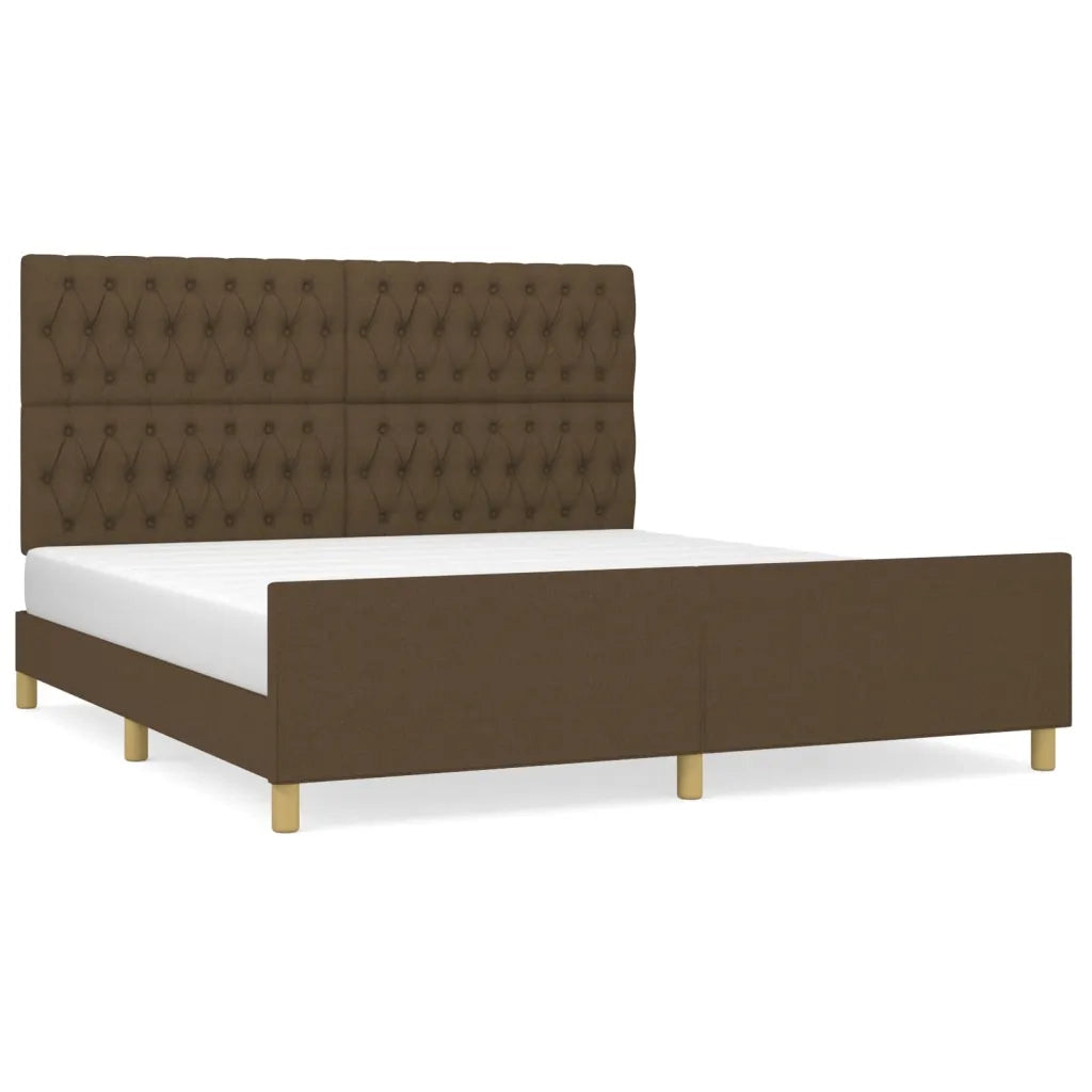 Giroletto senza Materasso Marrone Scuro 180x200 cm Tessuto