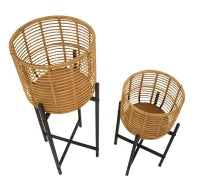 Portavasi Rattan Coppia cm Ø 38X90-33X60