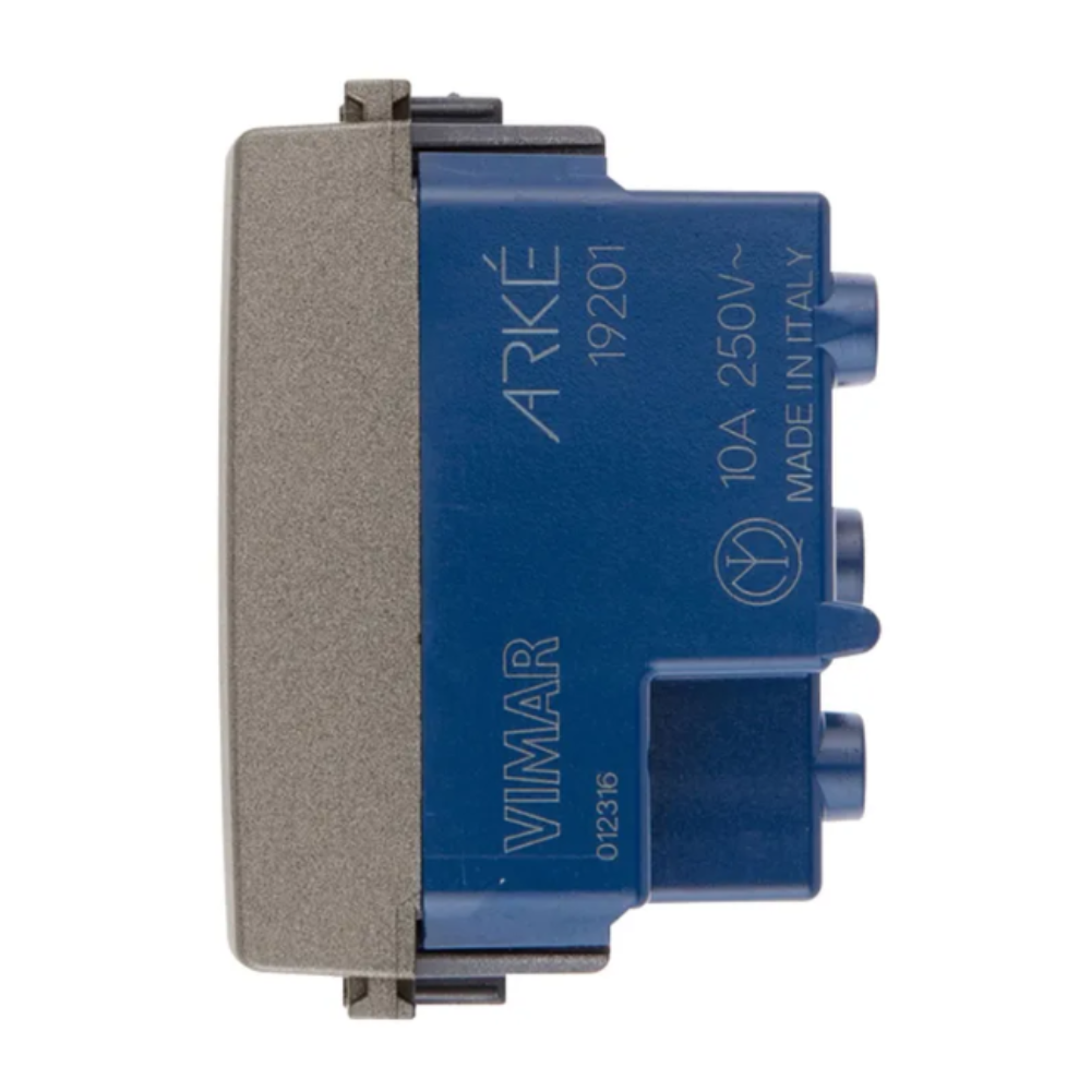 Presa sicury 2p+t 10a 250v standard italiano tipo p11 vimar serie arkè 50-60 hz *** colore grigio, confezione 1