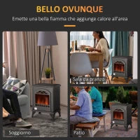 Camino Bioetanolo in Metallo da 3h di Combustione con Serbatoio da 0.9L e Copertura 25m², 41x25x54 cm, Nero