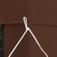 Gazebo da Giardino 3L x 3l m con 4 Zanzariere Rimovibili, Tetto Doppio, Marrone