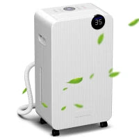 Deumidificatore 12 L/giorno, silenzioso, serbatoio d'acqua 2,1 L, display LED, 28x18,5x50,5cm, bianco