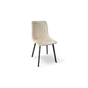 PAZZO DESIGN Sedia Arianna set da 4 sedie beige in velluto e gambe in metallo