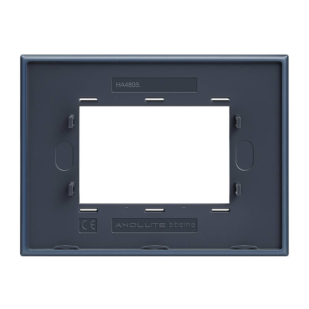 Bticino axolute placca rettangolare 3 moduli blu meissen in metallo