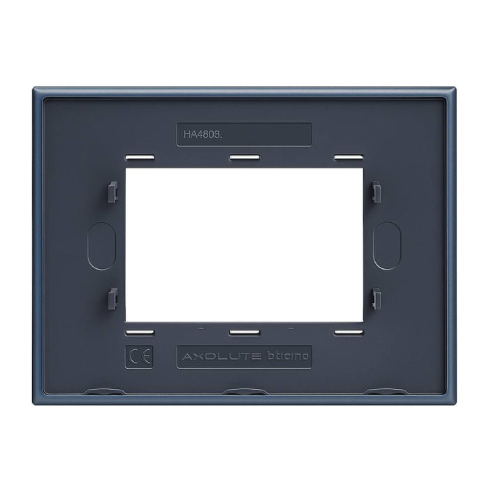 Bticino axolute placca rettangolare 3 moduli blu meissen in metallo