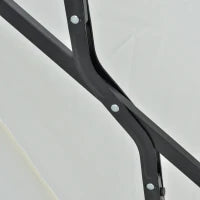 Ombrellone Semicircolare con Manovella e Tettuccio Anti UV, 200x190x240 cm, Crema