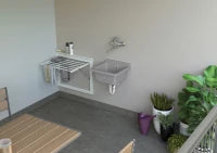 MONGARDI Lavandino pilozzo a muro da esterno 40x40x19, colore CEMENTO