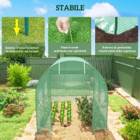 Serra da Giardino Telaio in Acciaio e 4 Finestre in PE 2.5x2x2m, Verde