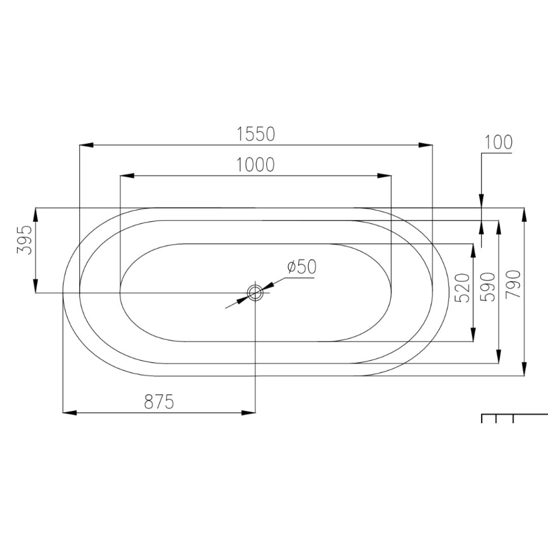 Vasca da bagno free standing da centro stanza con piedini cm 175 *** confezione 1