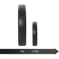 Set Manubri Palestra 50kg (8x5kg, 4x1.5kg), Pesi Palestra con 12 Dischi da 1.5kg, 5kg, Փ25mm, per Allenamento a Casa