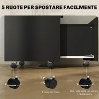 Cassettiera da Ufficio Portadocumenti in Legno con 2 Cassetti e Ripiano Aperto, 39x40x65 cm, Nero