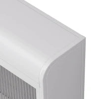 Armadio a Muro a 3 Ante in Vetro con Design Curvo, Spazio di Archiviazione Versatile，per Soggiorno e Bagno, 90×20×70 cm, Bianco