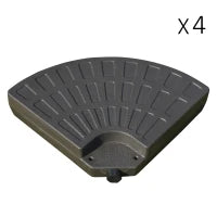 Basamento per Ombrellone Decentrato da Giardino con Base a Croce, Set 4 Mattonelle in HDPE da 66x45x10cm