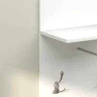 Appendiabiti da Parete, Mobile da Ingresso, con Ripiano, 2 Ganci e Barra in Alluminio, per Ingresso, Corridoio, Camera