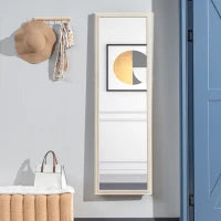 Specchio a figura intera 160 x 50 cm, versatile, design rettangolare con cornice, Bianco