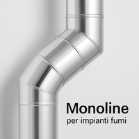 Curva 45° acciaio inox spessore 0,5 mm canna fumaria monoparete europrofil *** misura Ø 180 mm, confezione 1