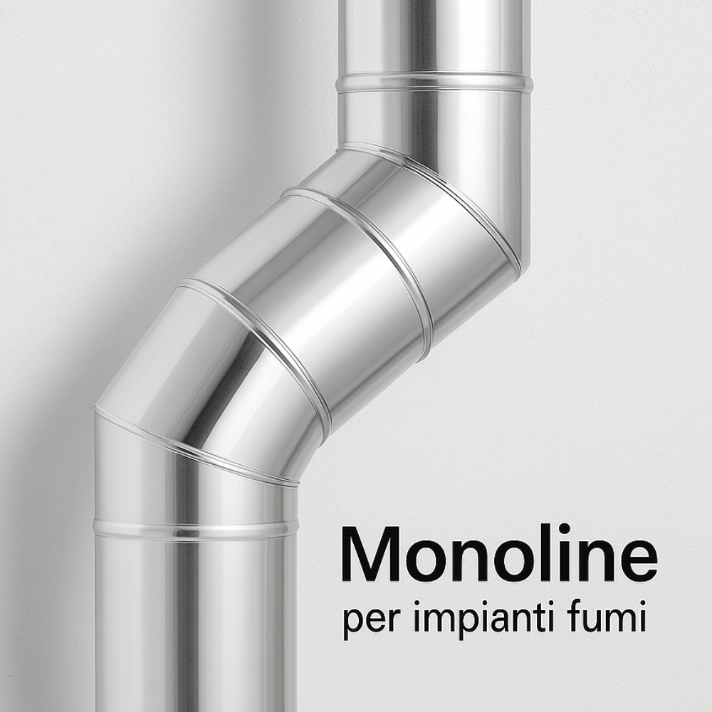 Curva 45° acciaio inox spessore 0,5 mm canna fumaria monoparete europrofil *** misura Ø 150 mm, confezione 1