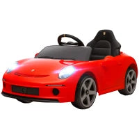 Macchina per Bambini 3-5 Anni con Licenza Ufficiale RUF GT, Telecomando, Cintura di Sicurezza e Musica, Rosso