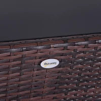 Set 2 Pezzi Mobili da Giardino in Rattan Salvaspazio con 1 Tavolo e 2 Sedie con Cuscini, Marrone e Beige