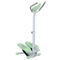 Stepper con Manubrio e Gradino Regolabile e Monitor LCD, in Acciaio e ABS, 48x38x108-118 cm, Verde