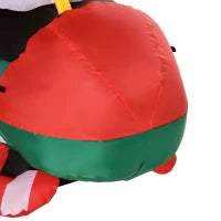 Babbo Natale Gonfiabile su Elicottero 107cm con 4 Luci LED e Gonfiatore, Decorazione Natalizia da Esterno