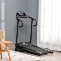 Tapis Roulant Elettrico Pieghevole Salvaspazio, Tapis Roulant Professionale con Display LCD, Velocità 0.8-10km/h e 12 Programmi, Potenza 500W, per Casa e Ufficio, Nero