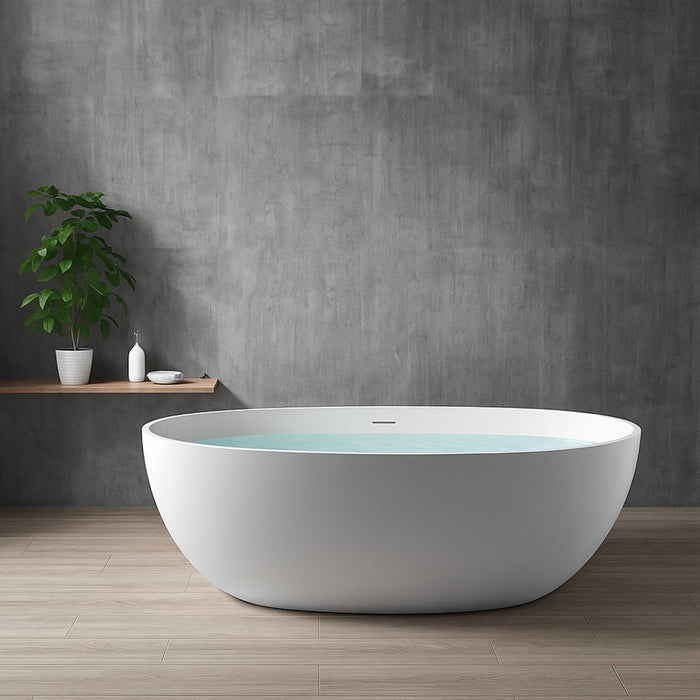 Vasca da bagno free standing silja artificial stone bianco opaco matt *** confezione 1