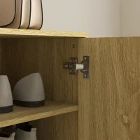 Scarpiera Salvaspazio per 15 Paia di Scarpe con 4 Ripiani Regolabili, 80x38x110cm, Rovere