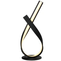 Lampada da Tavolo dal Design Contemporaneo a Spirale, LED Bianco Caldo, Alluminio, 21L x 15l x 43H cm, Nero