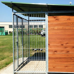 Box per cani da esterno coperto e retro in legno zincatura elettrolitica da 200x300xh180 cm