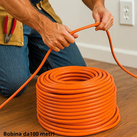 Elettroutensile cavo multipolare flessibile antifiamma arancio gommato per impianti *** lunghezza metri 100, sezione ...