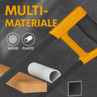 Seghetto arco 300 mm regolabile lama 65 mn 24 t impugnatura morbida acciaio