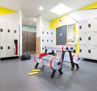 Credenza 2 ante 2 cassetti arte povera in legno massello e mdf con rifinitura in bianco 105x42x85 H