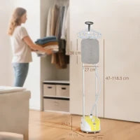 Stiratrice Verticale da 1950W, con Temperatura Regolabile su 11 Livelli e Asta Telescopica, Giallo