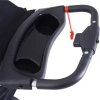 Passeggino per Cani Piccoli Pieghevole, Carrozzina per Cani con Ruote con Freni, Portabicchieri, Cestino Portaoggetti, 3 Finestre e Ruote Anteriori a 360°, per Animali Domestici 10 kg, Nero