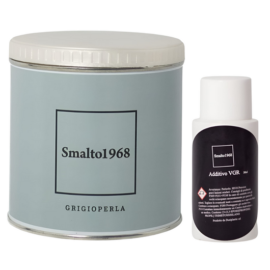 Smalto1968 base acqua vgr piastrelle ceramiche supporti difficili l 0.5 *** colore- grigioperla, confezione 1