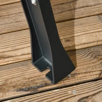 Bancone da Giardino a 2 Posti in Alluminio e Doghe in Legno, 120L x 57l x 70H cm, Marrone