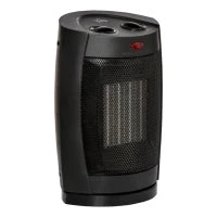 Stufetta Elettrica Ceramica Oscillante a 60°, Aria e Temperatura Regolabili 6-38°C, Potenza 900W/1500W, 19.5x14.8x28cm, Nero