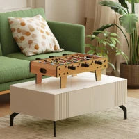 Calcio Balilla per Bambini da 6 Anni, 2 Palloni, 18 Giocatori, 69 x 37 x 24 cm, Legno Naturale