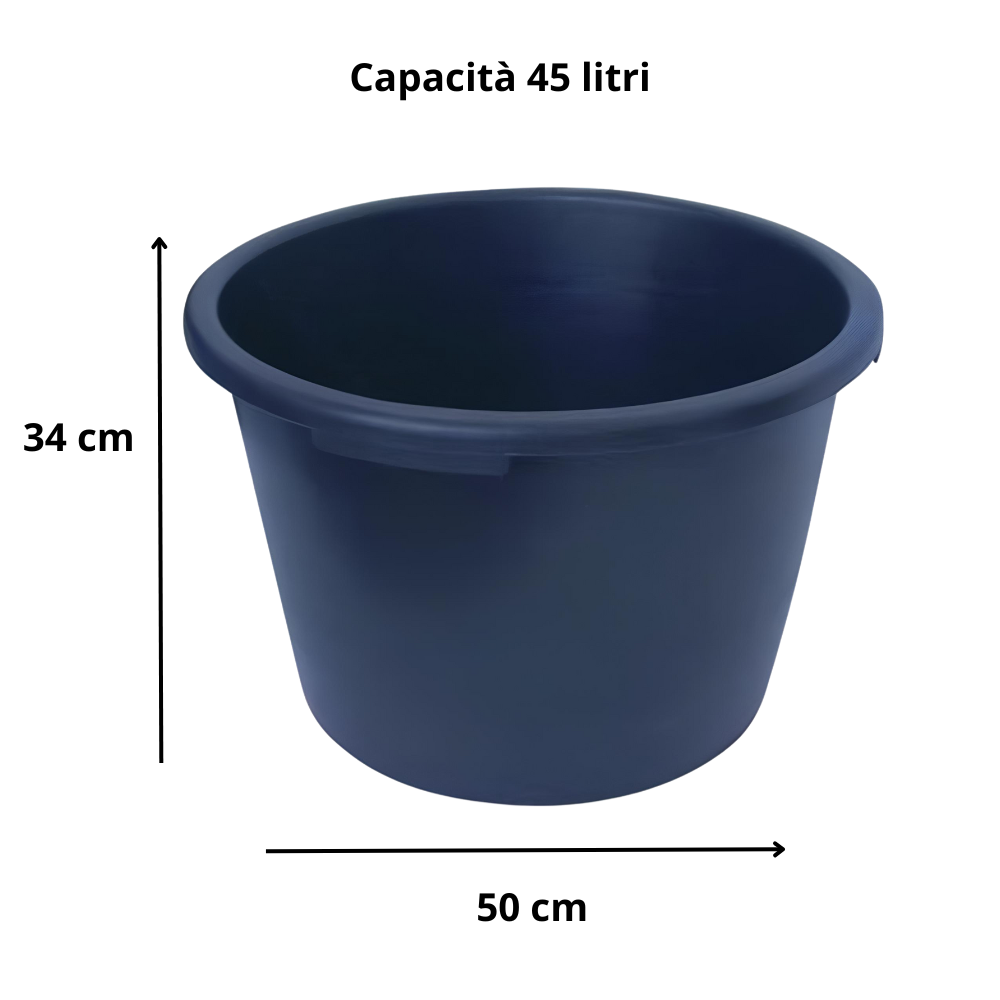 Secchio plastica maniglie 45lt. betoniera iperbet preparazione impasti raimondi