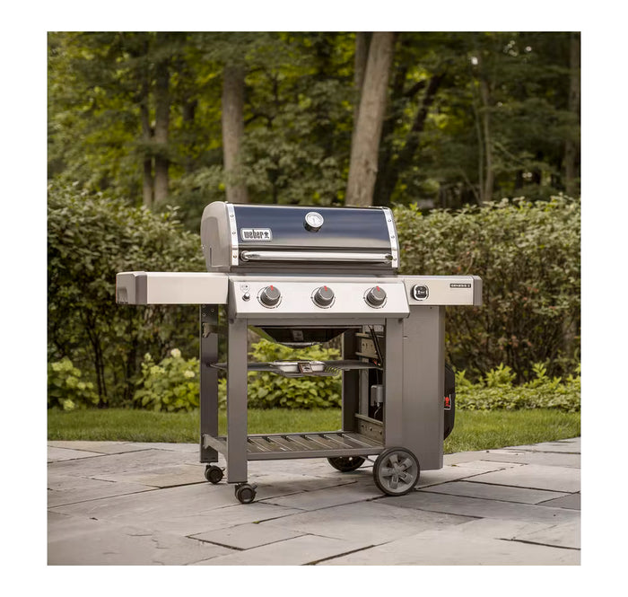 Weber barbecue a gas gpl genesis e-310 gbs acciaio nero con ruote girevoli