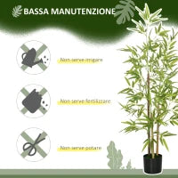 Pianta Artificiale di Bambù Alta 120cm da Interno con Vaso Incluso