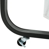 Tavolo da cucina versatile e pieghevole con ruote, con credenza e 2 cassetti, 150x80x76 cm, Bianco e Nero