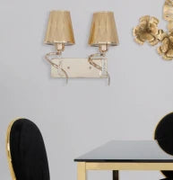 Lampada Da Muro Glam Flame Doppia Cm 32X18X30