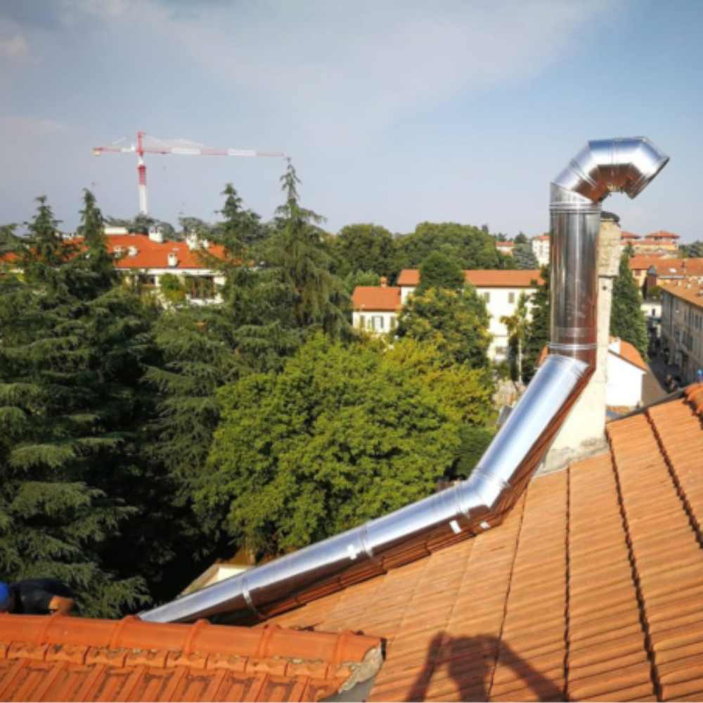 Tubo acciaio inox diametro 250 mm sp. 0,5 mm h. 1000 mm canna fumaria