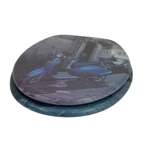 Sedile copri wc universale frizionato fantasia mdf chiusura rallentata *** fantasia vespa, confezione 1