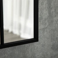 Specchio Moderno a Parete e a forma di Arco 70x50 cm per Camera da Letto e Soggiorno, in Metallo Nero e Vetro