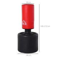 Sacco da Boxe da Terra Pesante con Altezza Regolabile (145-172cm) , Sacco da Boxe Pieno Base da Riempire con Acqua (100kg) Sabbia (120kg)